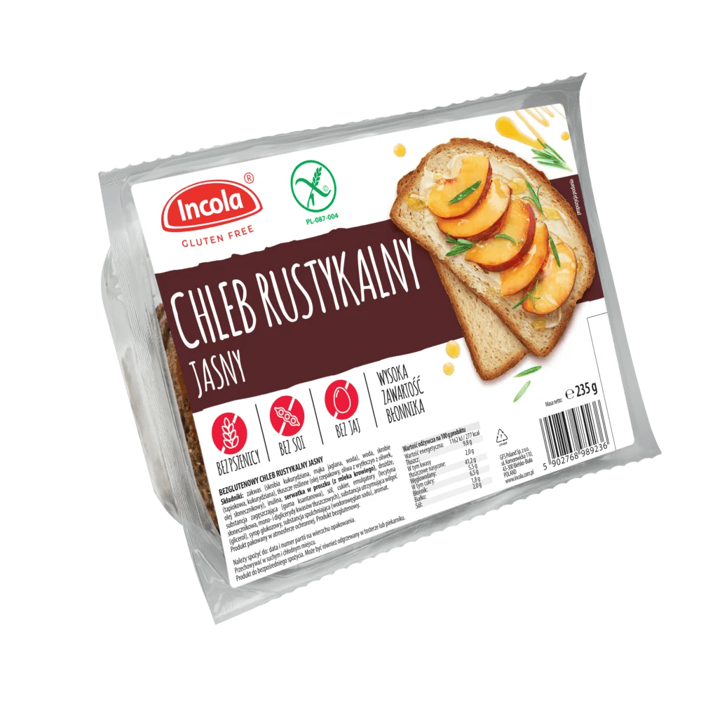 Λευκό Προζυμένιο Ψωμί Χωρίς Γλουτένη - Incola - Foodie's Art Gluten Free Bakery Ε.Ε.